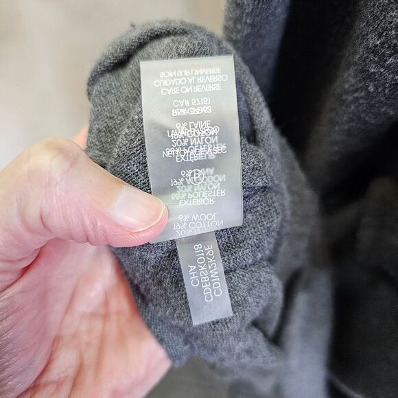 Calvin Klein Gray Layered Long Sleeve Knit Sweater Dress Size Large - Picture 9 of 9